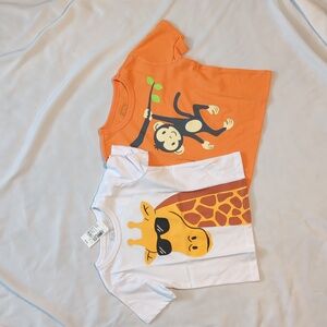 Bundle of 2 baby tees animals 18-24 months